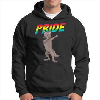 Dabbing Wolf Lesbian Bisexual Gay Lgbt Pride Hoodie - Monsterry AU