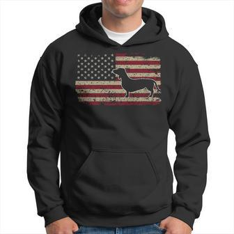 Dachshund America Flag Patriotic Weiner Dog Hoodie | Mazezy