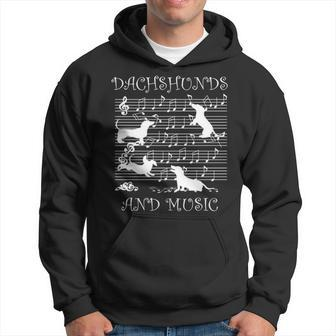 Dachshund Music Notes Musician Clef Piano Hoodie | Mazezy DE