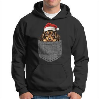 Dachshund Pocket Dog Christmas Black Hoodie - Seseable