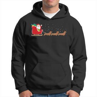 Dachshund Santa Christmas Sleigh Dachshund Xmas Hoodie - Thegiftio UK