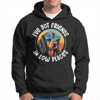 Dachshund Wiener Sausage Dog I've Got Friends In Low Places Hoodie - Monsterry CA