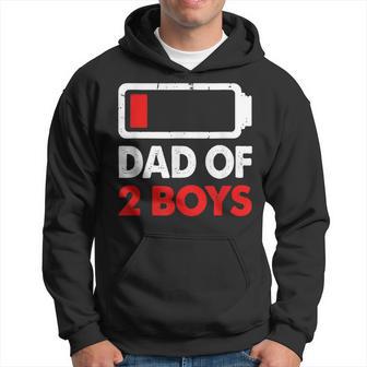 Dad Of 2 Two Boys Low Battery For Father's Day Hoodie - Thegiftio UK