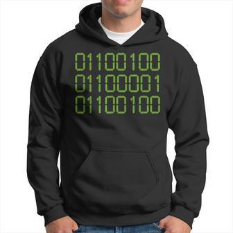 Dad In Binary Code Father's Day For Dad Green Hoodie - Monsterry