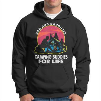 Dad And Daughter Camping Buddies For Life Retro Fathers Day Hoodie - Monsterry
