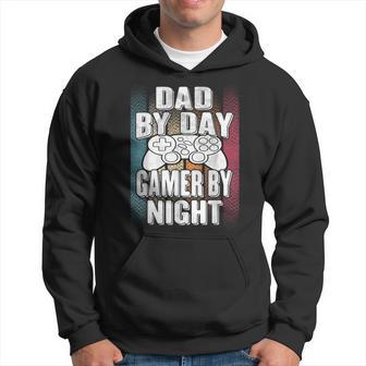Dad By Day Gamer By Night For Father Gamer Hoodie - Thegiftio UK