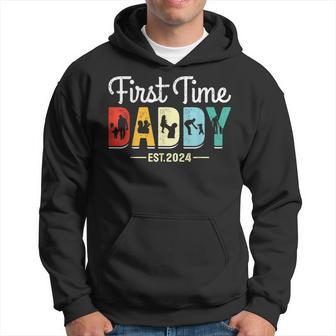 Dad Est 2024 Expect Baby First 1St Time Daddy Father's Day Hoodie - Thegiftio UK