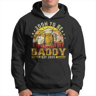 Dad Est 2024 Promoted To Daddy 2024 Fathers Day New Dad 2024 Hoodie - Thegiftio UK