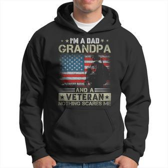 Dad Grandpa Veteran Usa Flag Fathers Day 2024 Veterans Hoodie - Seseable