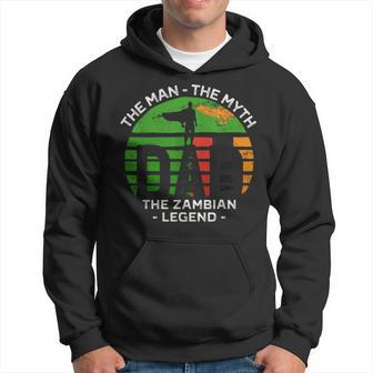 Dad The Man The Myth The Zambian Legend Zambia Vintage Flag Hoodie - Monsterry