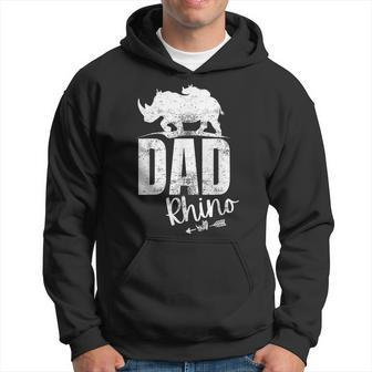 Dad Rhino Proud Dad Joke Apparel For Papa Vintage Hoodie - Monsterry UK