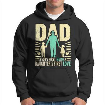 Dad A Sons First Hero A Daughters First Love For Fathers Day Hoodie - Monsterry UK
