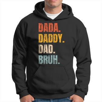 Dada Daddy Dad Bruh Fathers Day 2024 Retro Vintage Dad Hoodie - Thegiftio UK