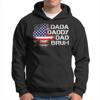 Dada Daddy Dad Bruh Fathers Day Vintage American Flag Hoodie - Thegiftio UK