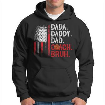 Dada Daddy Dad Coach Bruh Basketball Dad Us Flag Fathers Day Hoodie - Thegiftio UK