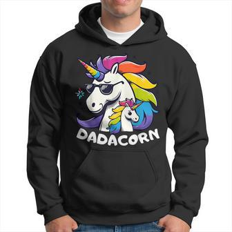 Dadacorn Unicorn Dad And Baby Unicorn Papa Father's Day Hoodie - Thegiftio UK