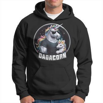 Dadacorn Unicorn Dad And Daughter Son Papa Father's Day Hoodie - Thegiftio UK