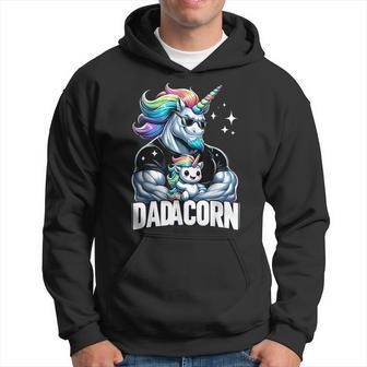 Dadacorn Unicorn Dad And Son Daughter Papa Father's Day Hoodie - Monsterry