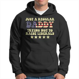 Dadddy Trying Not To Raise Liberals Us Flag Fathers Day Dad Hoodie - Monsterry