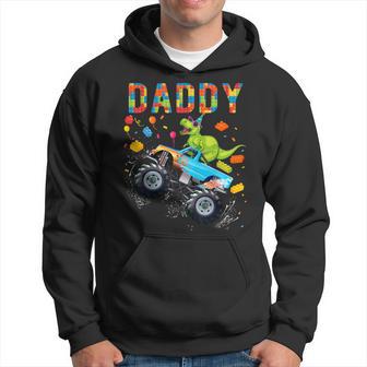 Daddy Building Blocks Monster Truck Dinosaur Birthday Hoodie - Thegiftio UK