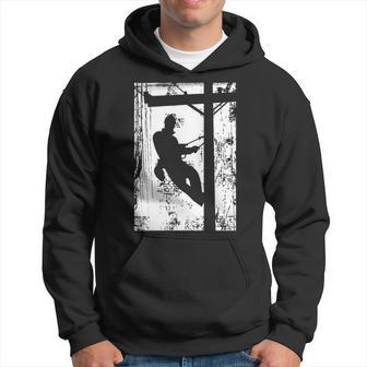 Daddy Father Lineman Electric Cable Lineman Gif Hoodie | Mazezy