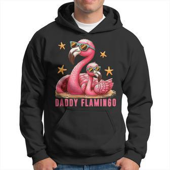 Daddy Flamingo Cute Pink Bird Summer Dad Father's Day Hoodie - Seseable