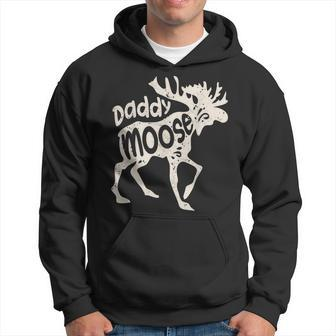 Daddy Moose Fathers Day Dad Papa Family Matching Vintage Hoodie - Monsterry