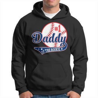Daddy Of Rookie 1St Birthday Baseball Theme Matching Party Hoodie - Thegiftio UK