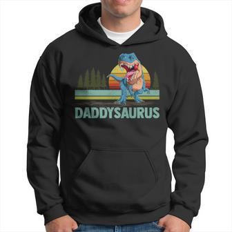 Daddysaurus T-Rex Dinosaur Vintage Daddy Saurus Father's Day Hoodie - Thegiftio UK