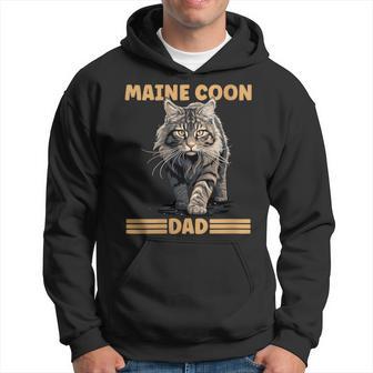 Damen Maine Coon Papa Katzenliebhaber Maine Coon Dad Mit-Ausschnitt Kapuzenpullover - Geschenkecke