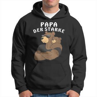 Damen Papa Der Starkeater Familie Bär Papabear Papa Mit-Ausschnitt Kapuzenpullover - Geschenkecke