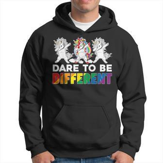 Dare To Be Different Dabbing Unicorn Lgbt Pride Gay Lesbian Hoodie - Monsterry CA