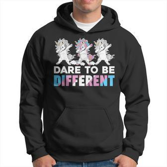 Dare To Be Different Dabbing Unicorn Transgender Lgbt Pride Hoodie - Monsterry