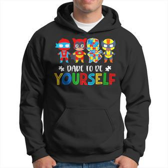 Dare To Be Yourself Autism Awareness Superheroes Hoodie - Seseable