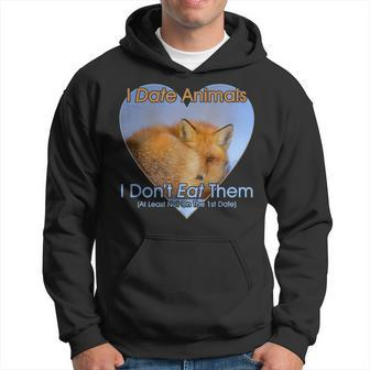 I Date Animals I Don't Eat Them Fox Vegan Vegetarian Hoodie - Monsterry AU