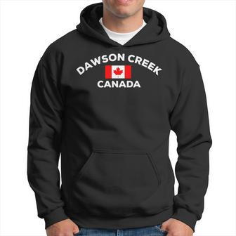 Dawson Creek Canada Canadian Flag City Tourist Maple Leaf Hoodie - Monsterry DE