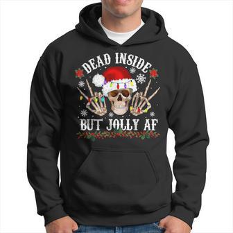 Dead Inside But Jolly Af Christmas Skull Hoodie - Monsterry UK