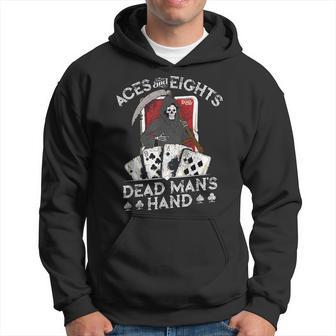 Dead Man's Hand Aces & Eights Reaper Poker Player Hoodie - Monsterry