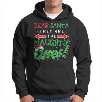 Dear Santa They Are The Naughty Ones Hat Christmas Family Hoodie - Thegiftio UK