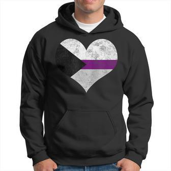 Demisexual Pride Heart Flag Identity Lgbt Graphic Hoodie - Monsterry