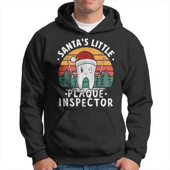 Dentist Christmas Santa's Little Plaque Inspector Dental Hoodie - Thegiftio UK