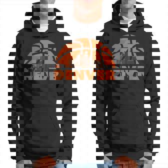 Denver City Skyline Colorado Basketball Fan Jersey Hoodie - Monsterry