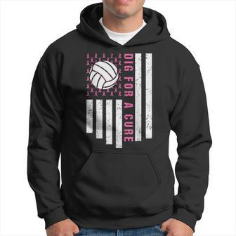 Dig For A Cure Breast Cancer Awareness Volleyball Pink Out Hoodie - Seseable