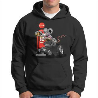 Digirods Rat Rod Racer Gas Stop 1930S Hot Rod Truck Cartoon Hoodie - Monsterry