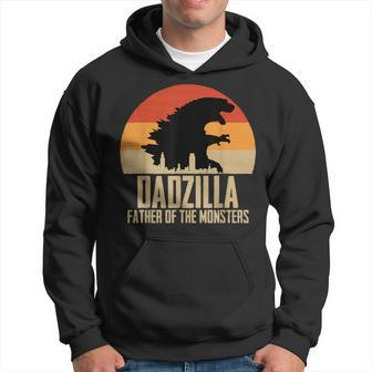 Dinosaur Dad Monsters Father's Day Dadzilla Dino Sunset Hoodie - Monsterry DE