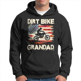 Dirt Bike Grandad Vintage American Flag Motorbike Hoodie - Monsterry CA