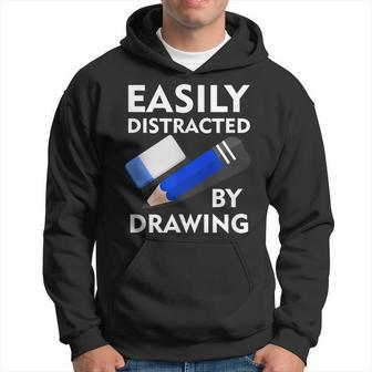 Distracted By Drawing Hobby Illustrator Hoodie - Monsterry UK