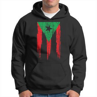 Distressed Afro Latino Flag Afro Boricua Puerto Rico African Hoodie - Monsterry AU