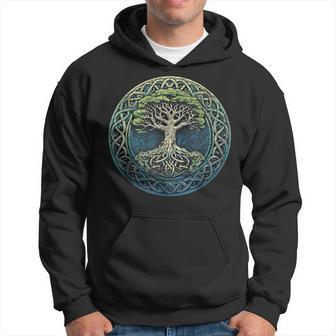 Distressed Celtic Tree Of Life With The Gaelic Knotwork Hoodie - Thegiftio UK