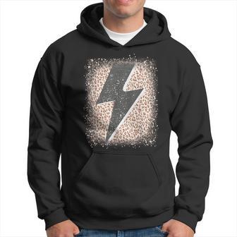 Distressed Thunder Leopard Cheetah Print Lightning Bolt Hoodie - Monsterry AU